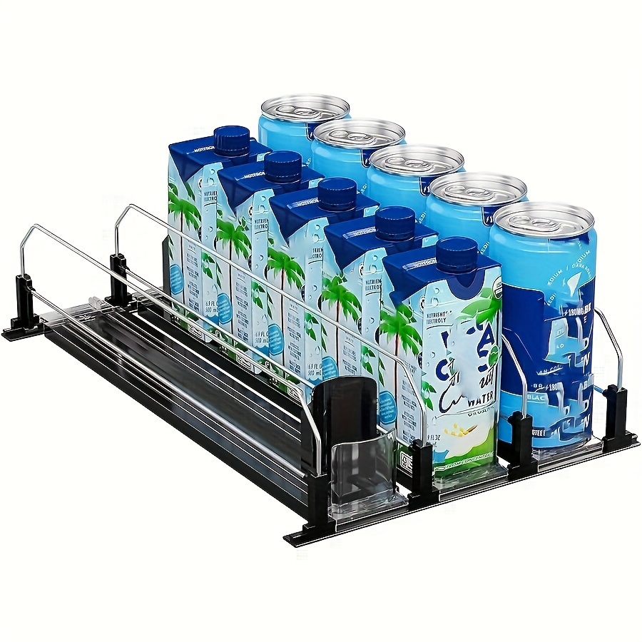 Organizador de latas de soda para refrigerador, 1 paquete de organizador  ajustable para nevera, dispensador de latas colgantes para seltzer de