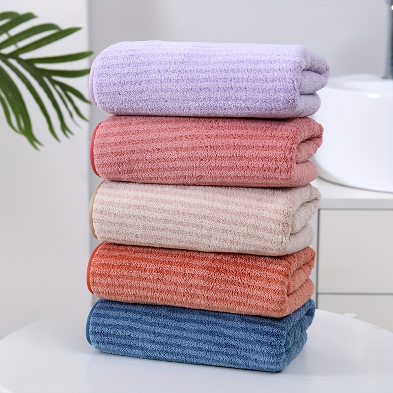 Solid Color Towel Set, Household Coral Fleece Towel, Soft Hand Towel Bath  Towel, Super Absorbent Towels For Bathroom, 2 Bath Towel & 4 Hand Towel,  Bathroom Supplies - Temu