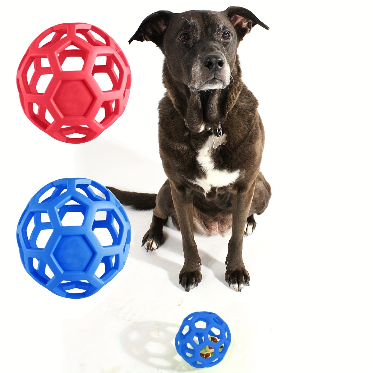 Pelotas para perros, pelota de juguete indestructible para perros  masticadores agresivos, pelota interactiva duradera de alta elasticidad  para