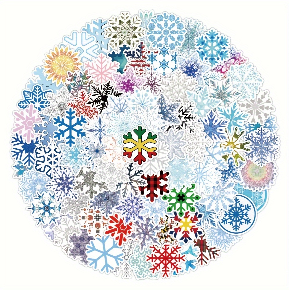 Aneco 800 Pieces Foam Snowflakes Stickers Self-adhesive Snowman Stickers  Decals for Christmas Winter Decoration