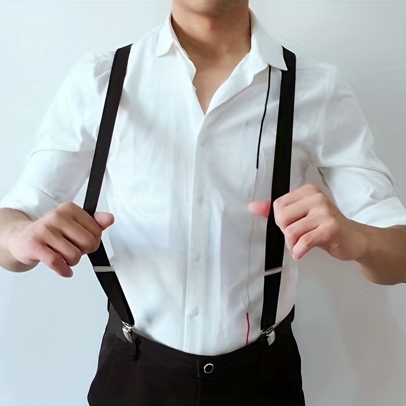 Men's Elastic Suspenders With 3 Clips High Elasticity
