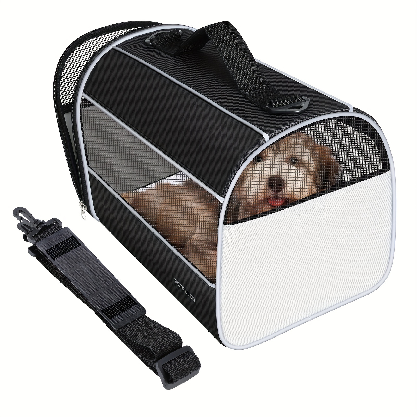 PetsHome Dog Carrier Purse, Pet Carrier, Cat Carrier, Foldable Waterproof  Premium Leather Pet Travel Portable Bag Carrier for Cat and Small Dog Home  