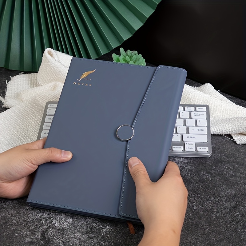 200 Pages Vintage Pu Leather Business Notebook Magnetic - Temu