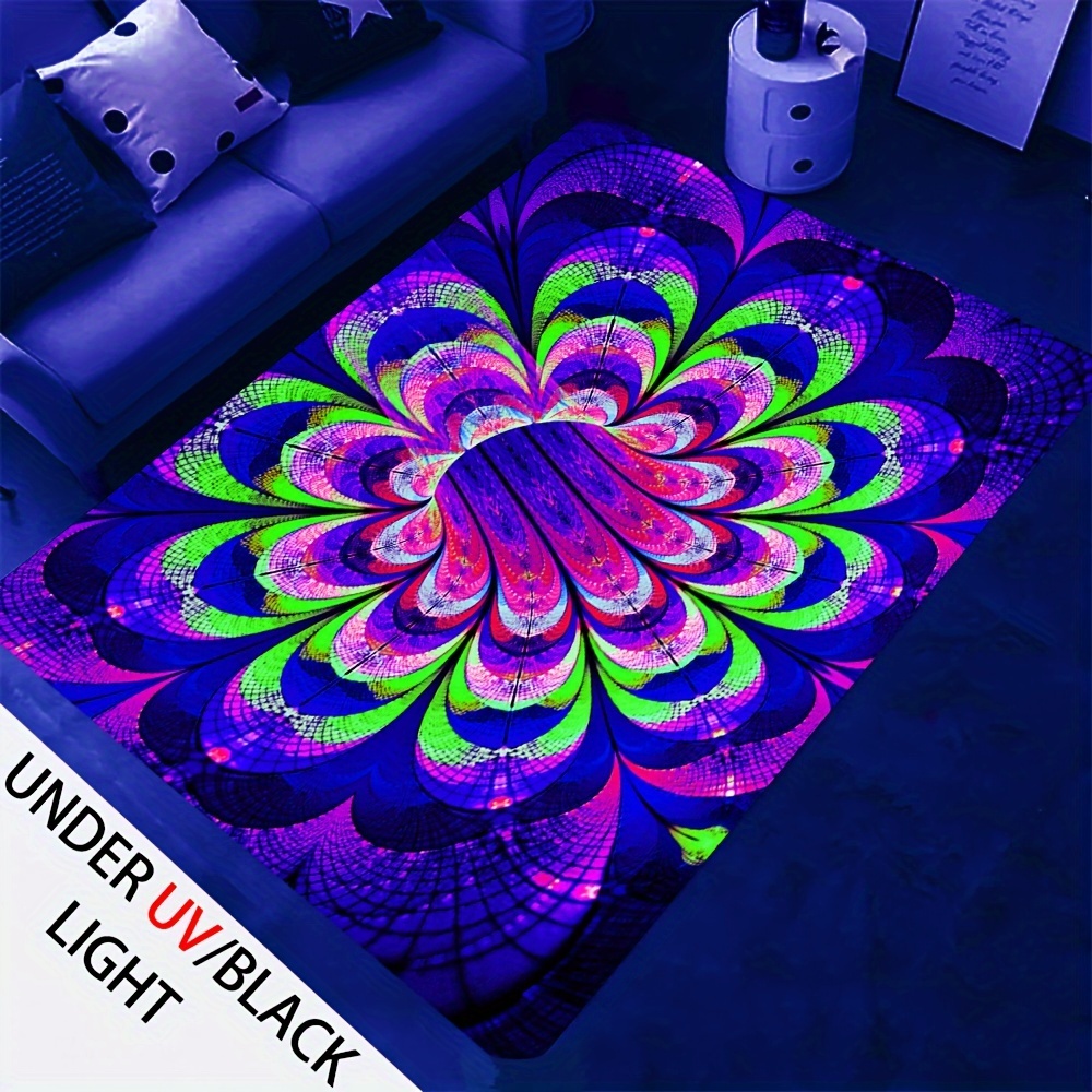 Uv Black Light Flannel Luminous Illusion Carpet Colourful 3d - Temu