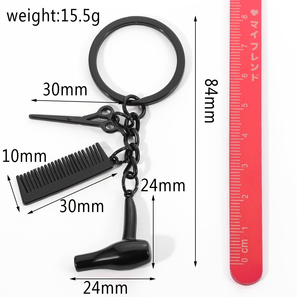 YUEHAO Keychains Hairdressing Scissors, Hair Dryer, Comb, Keychain