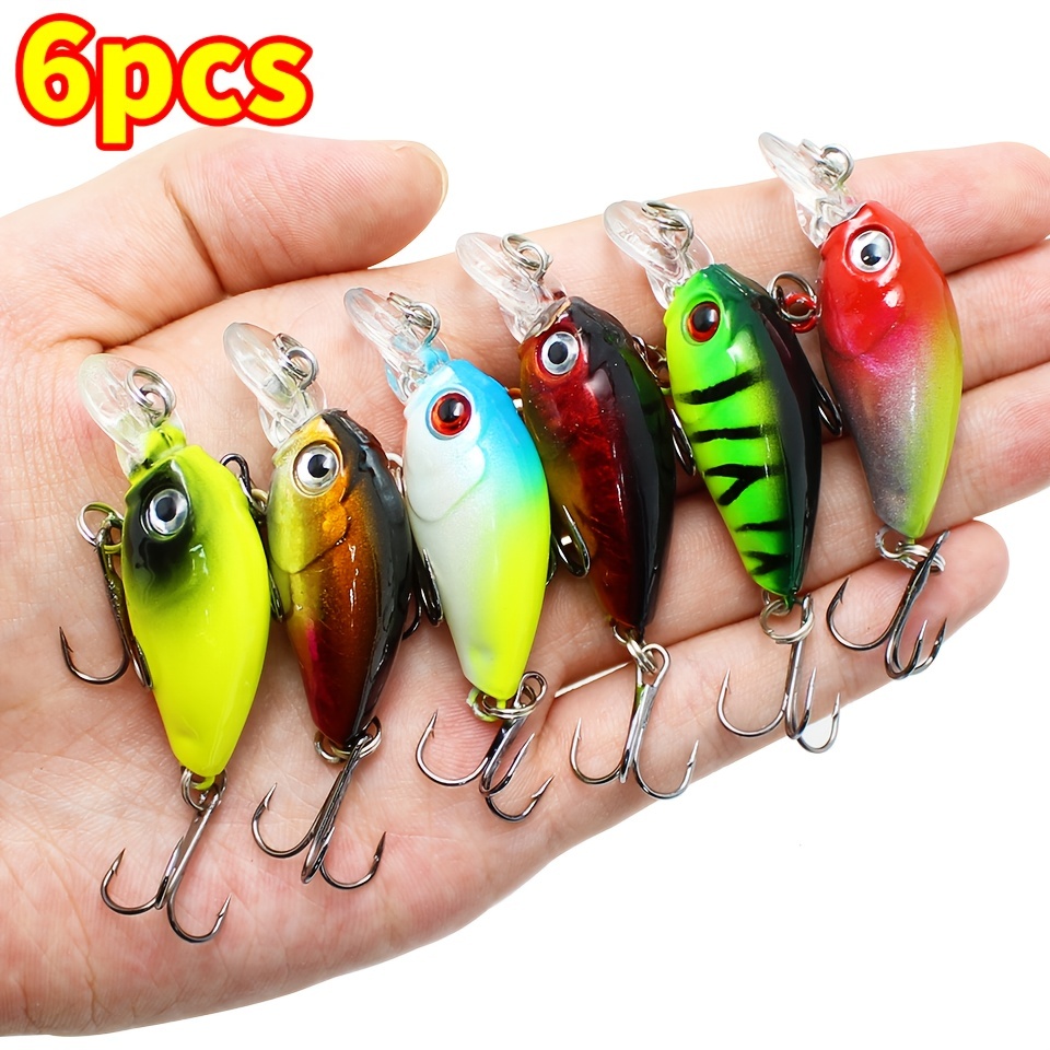 

6pcs Crankbait Fishing Lure, Artificial Hard Bait For Bass Trout, Fishing Tackle For Freshwater Saltwater