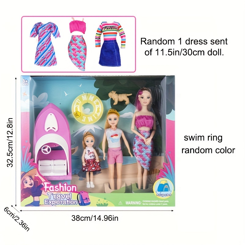 Doll Playset Outdoor Yacht Funny Fast Boats Dolls Swim Ring - Temu