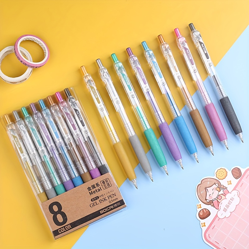 Retractable Gel Pens Fine Rainbow Gradient High Gloss - Temu