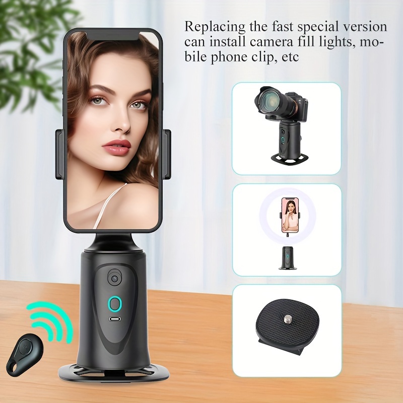 Auto Face Tracking Tripod for iPhone and Android, 360° Rotation, Content  Creator Essentials, Vlogging, Streaming, Portable, Rechargeable 