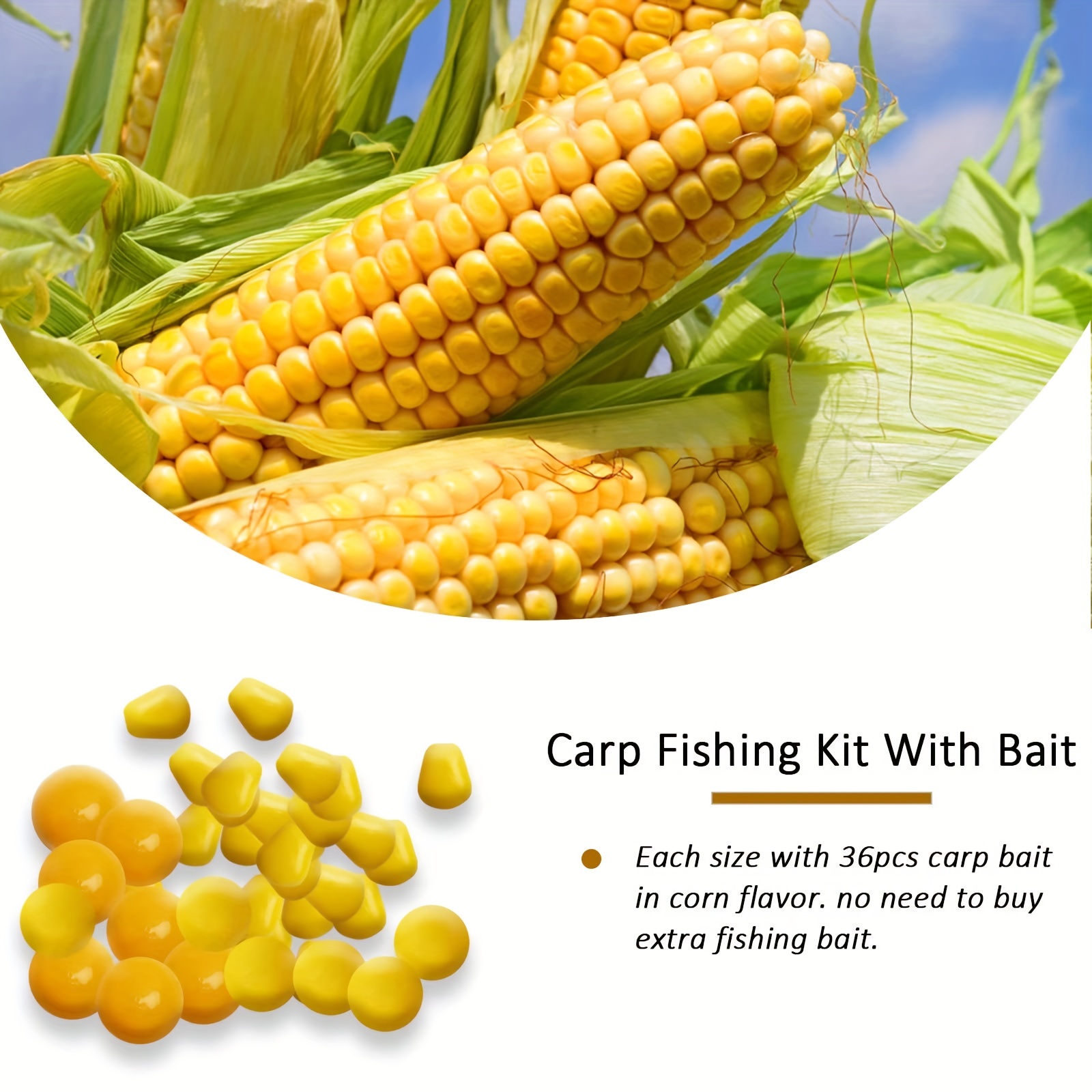 100Pcs/lot Corn Lure Fishing Lures Fake Corn Kernel Baits Corn