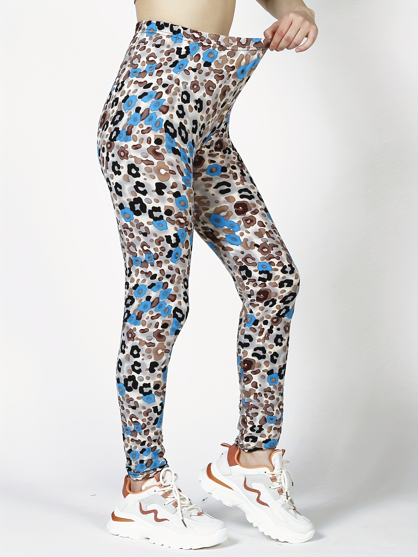 Magic Box Womens 80s Neon Leopard Print Leggings 