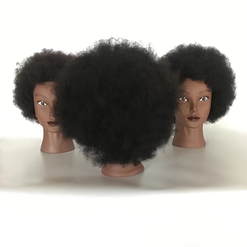 Premium Human Hair Male Bald Mannequin Head Curly Wig Display