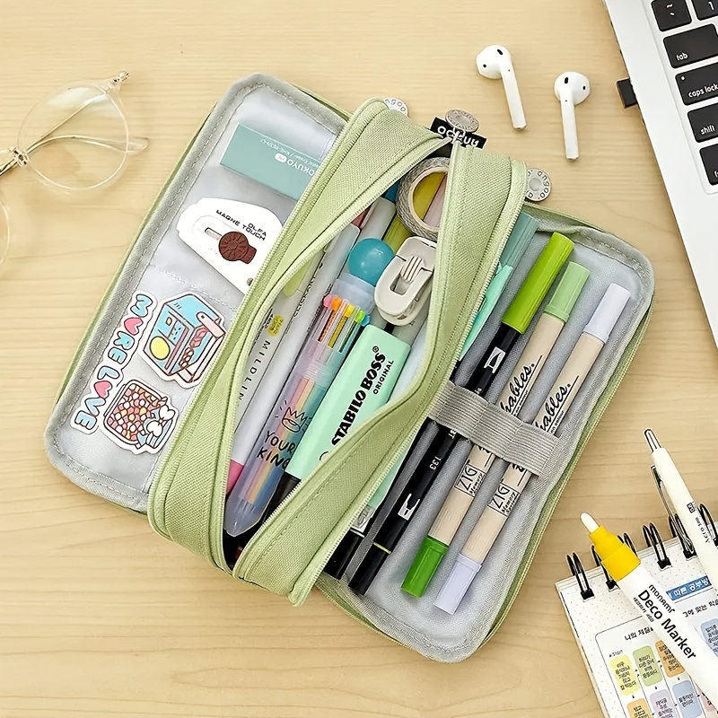 Students' Pencil Case, Kids' Pencil Box, Japanese Style, Ins, Simple But  Cute, Double Layer, Large Capacity, Multi-functional