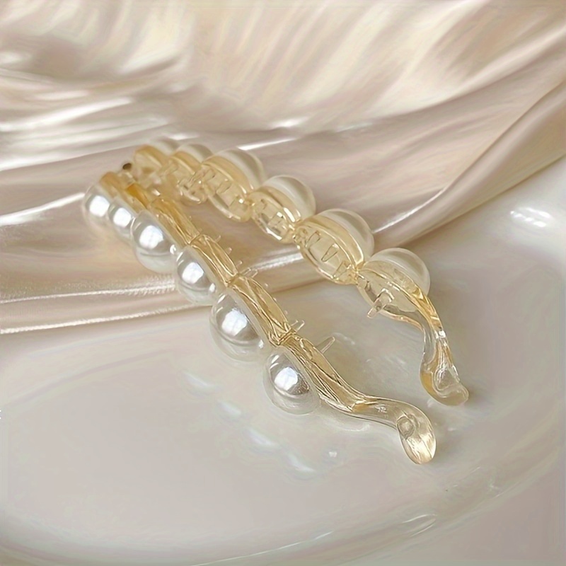 1pc Ladies' Simple Design Large Pearl Hair Clip