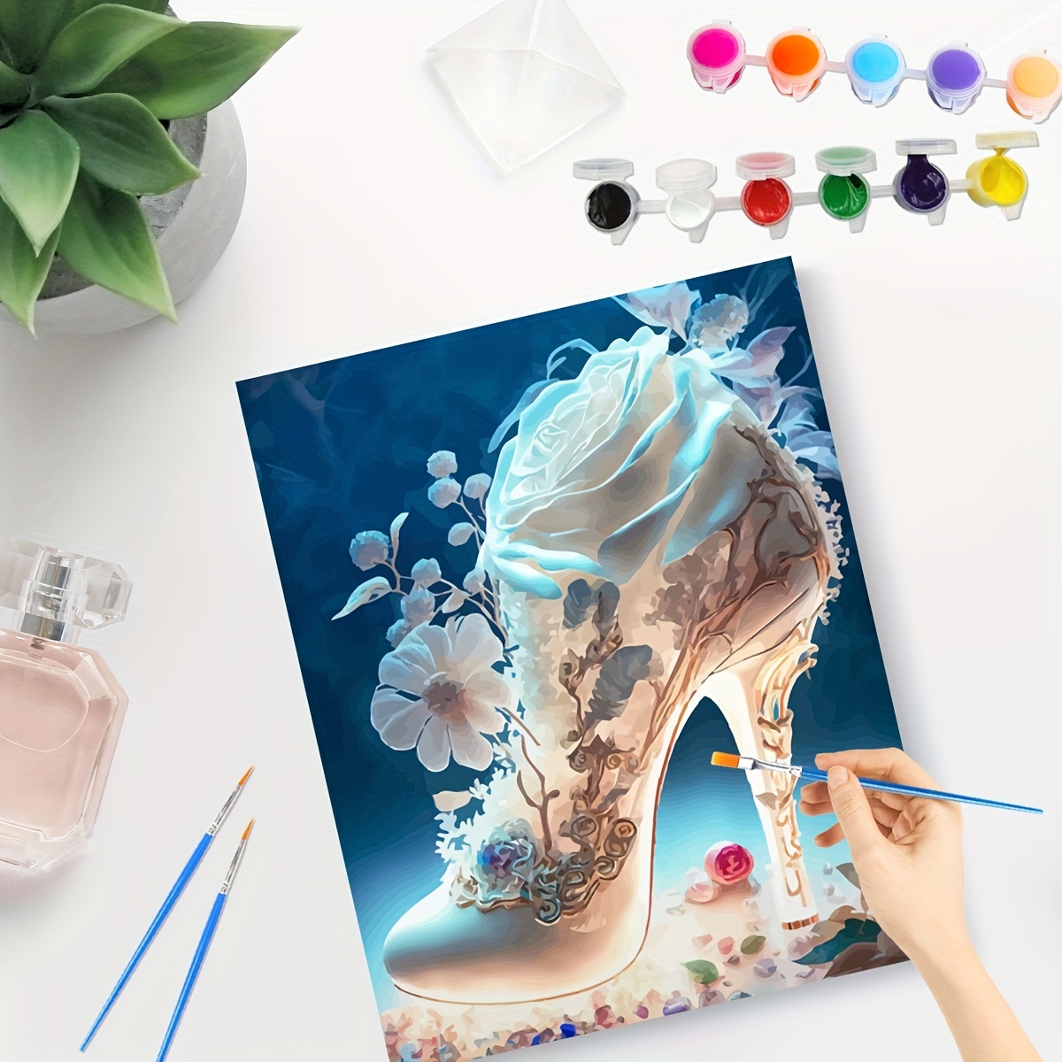 kit pintura números diy abstracto tacones altos rosa en Temu Mexico