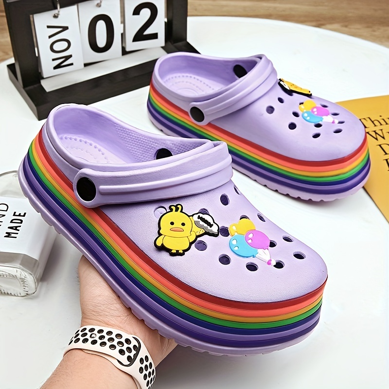 Rainbow thick soled on sale slippers