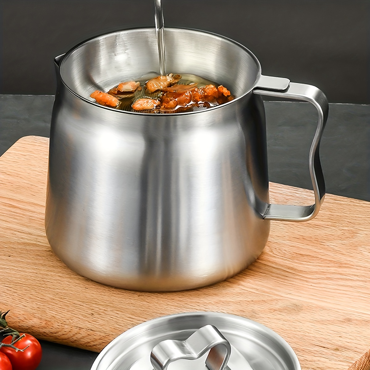 304 Stainless Steel Grease Strainer and Container - 1.2 Storage