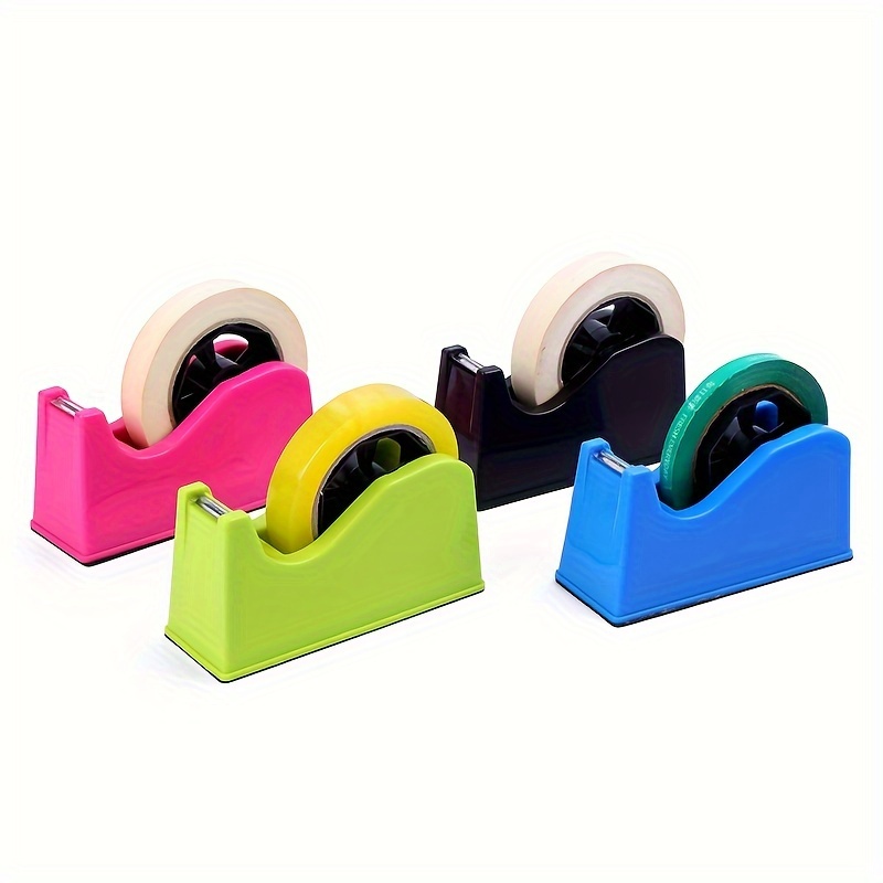 Desktop Tape Dispenser Adhesive Roll Holder (fits 1 & 3 Core) With  Weighted Nonskid Base Black
