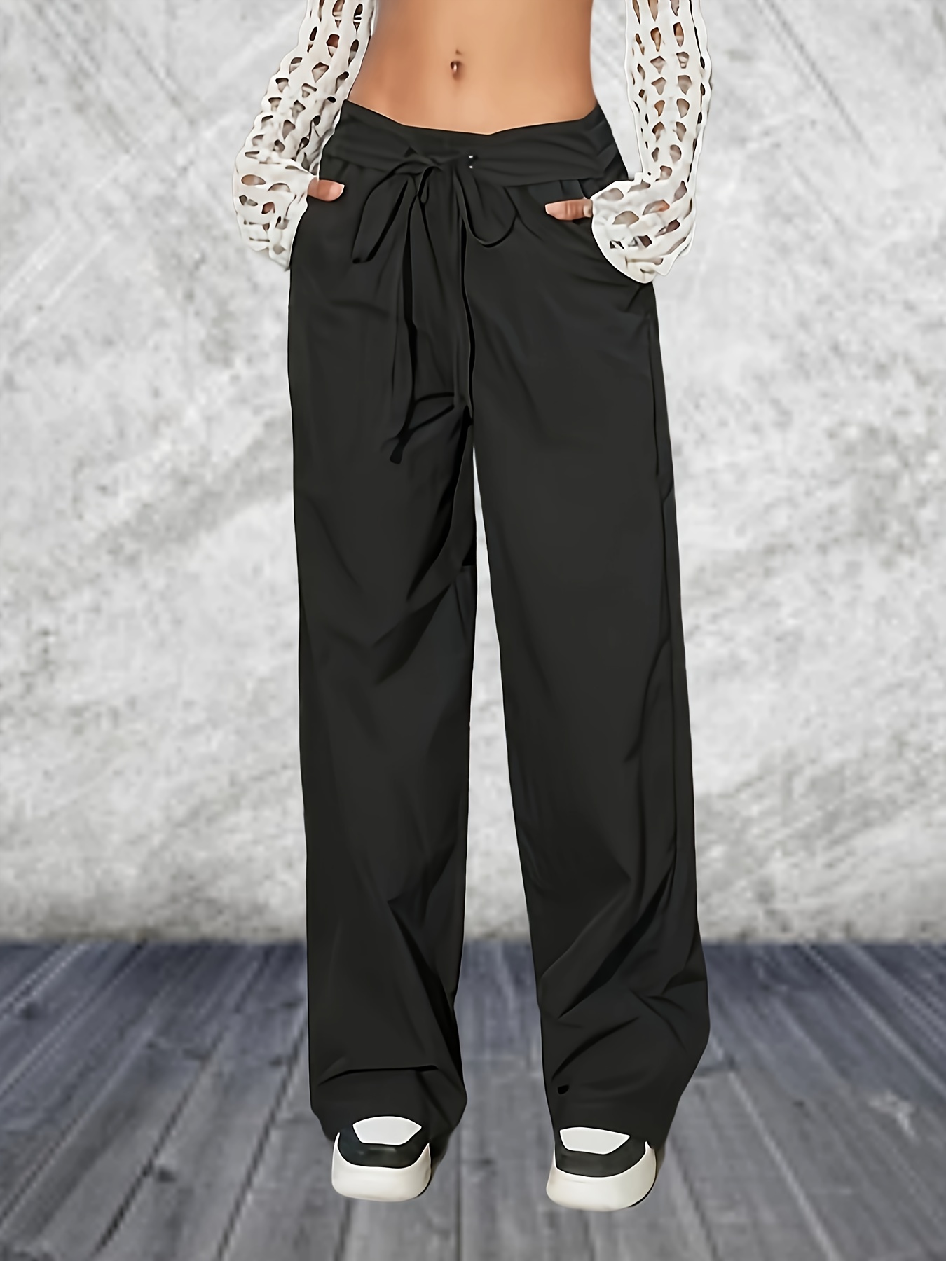 Fila Pants Women's Size Medium Black Pants Logo Pockets Drawstring in 2023