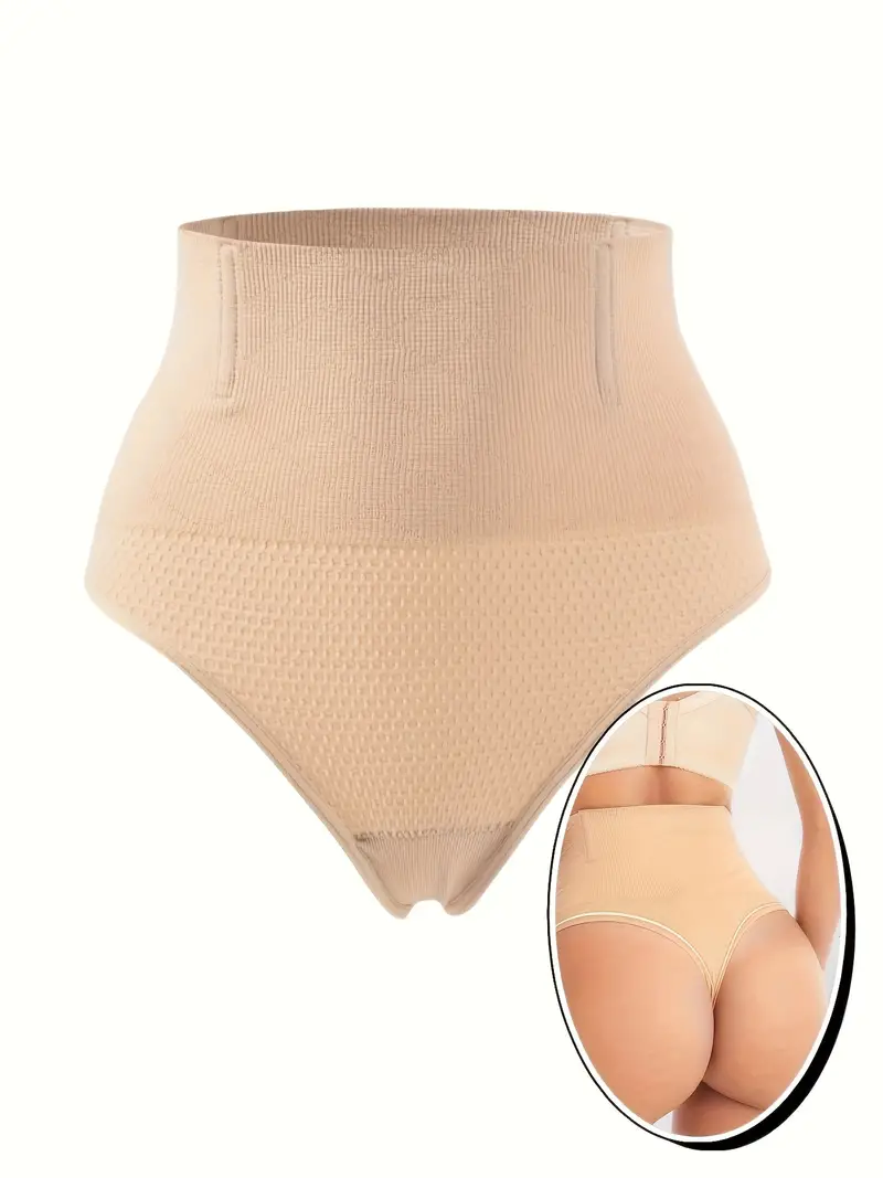 Every-Day Tummy Control Thong, High Waist Solid Color Seamless Thong  Shapewear for Women (Beige,S) : : Clothing, Shoes & Accessories