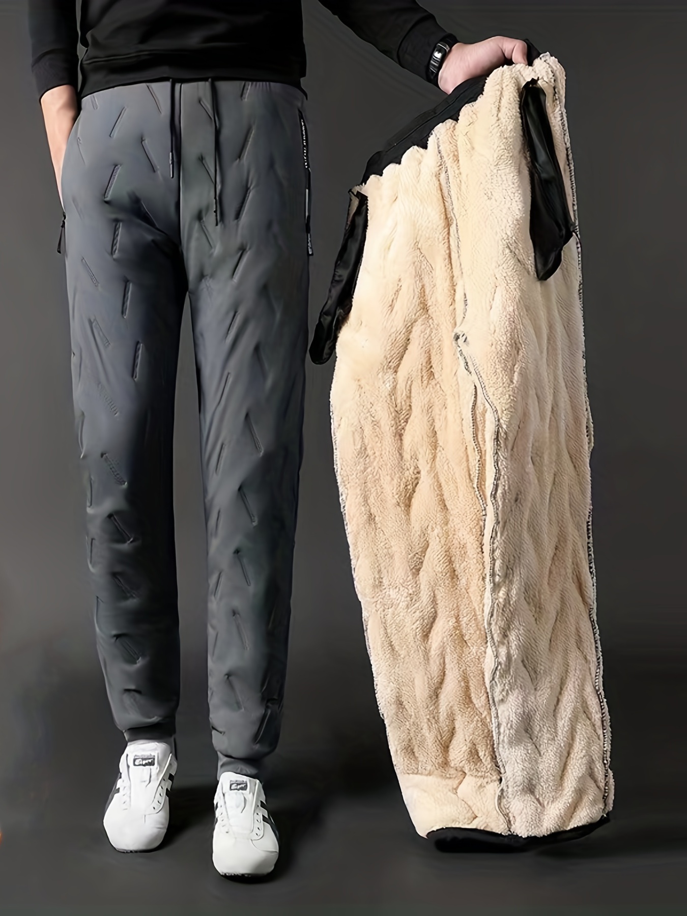 Yeokou - Pantalones deportivos con forro de vellón
