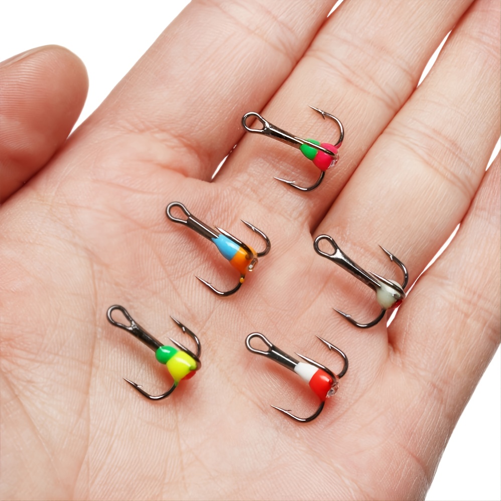 Newly 8# 10# 12# 14# Fishing Hooks Winter Ice Fishing Three-jaw