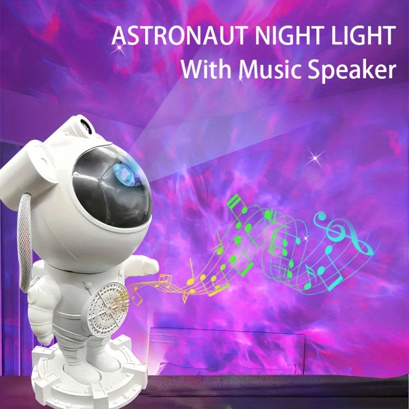 Proyector robot de cielo estrellado de galaxia, nebulosa de astronauta,  galaxia, estrella, luz nocturna y altavoz de música de ruido blanco,  control