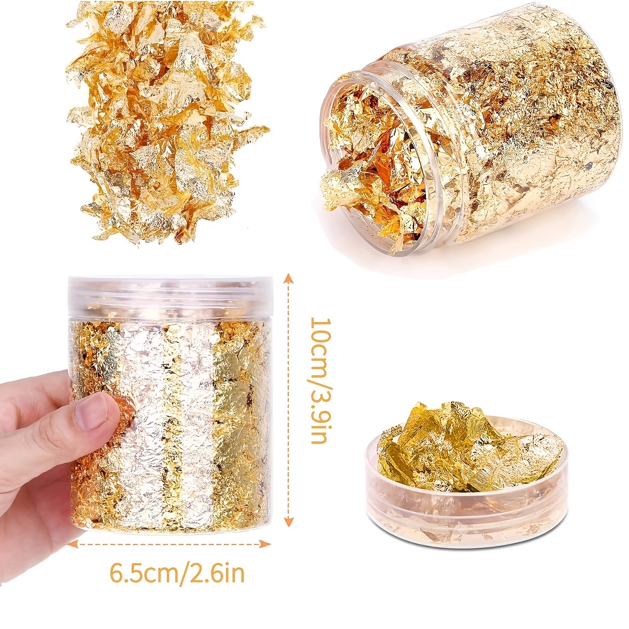 Gold Leaf, Gold Flakes, Gold Foil Flakes for Resin, Imitation Gold Foil  Flakes Metallic Leaf Gold Foil for Nails Painting Crafts Slime and Resin