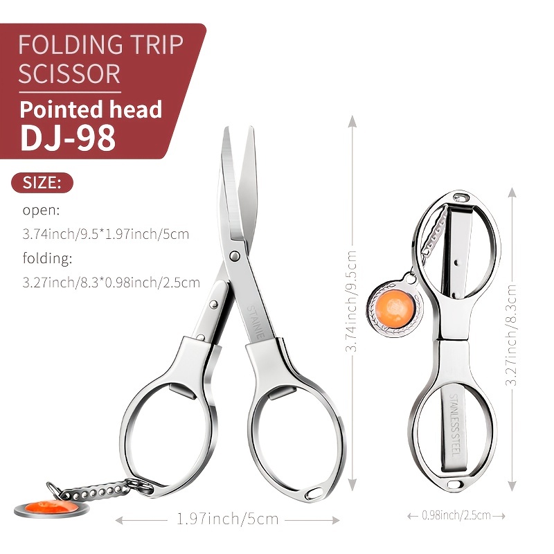 1pc Stainless Steel Hand Scissors, Classic Foldable Scissors For Home