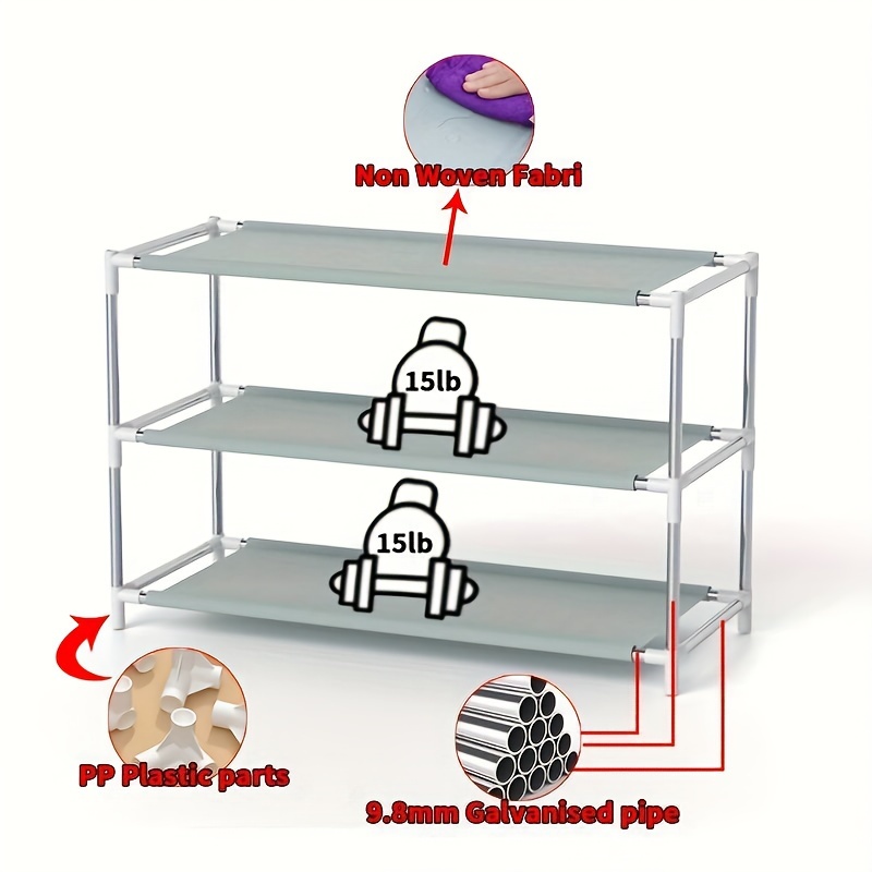 4/6/8 layer Shoes Rack With Dustproof Curtain Free Standing - Temu
