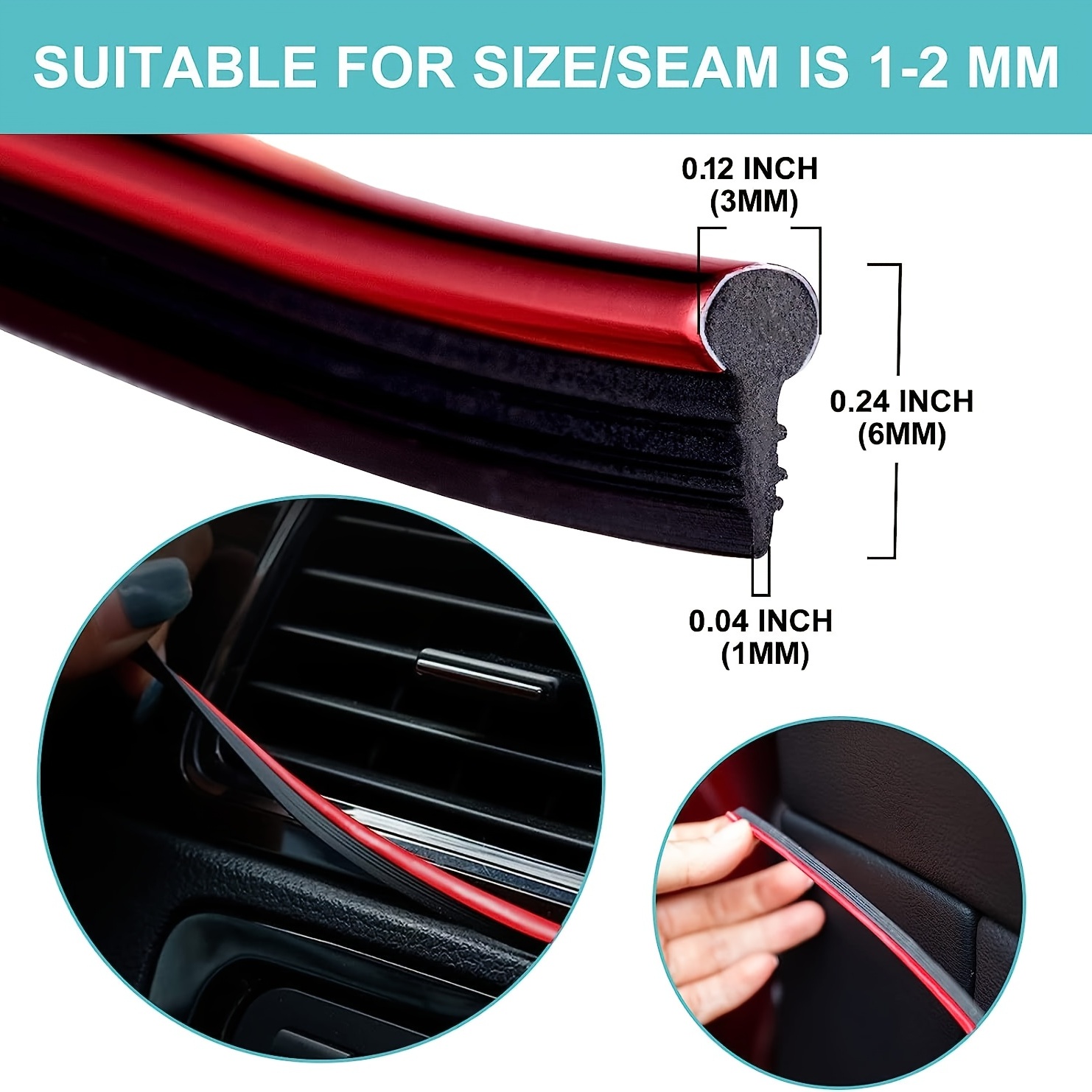 PECUNIA Car Interior Trim Strips-16.4ft/5M Universal Car Gap