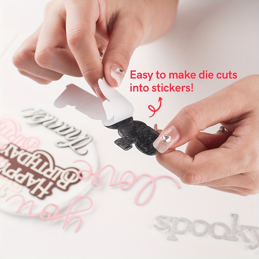 How to Die Cut with Double Sided Adhesive Sticky Roll and Make Sticking  Down Shapes So Easy! 