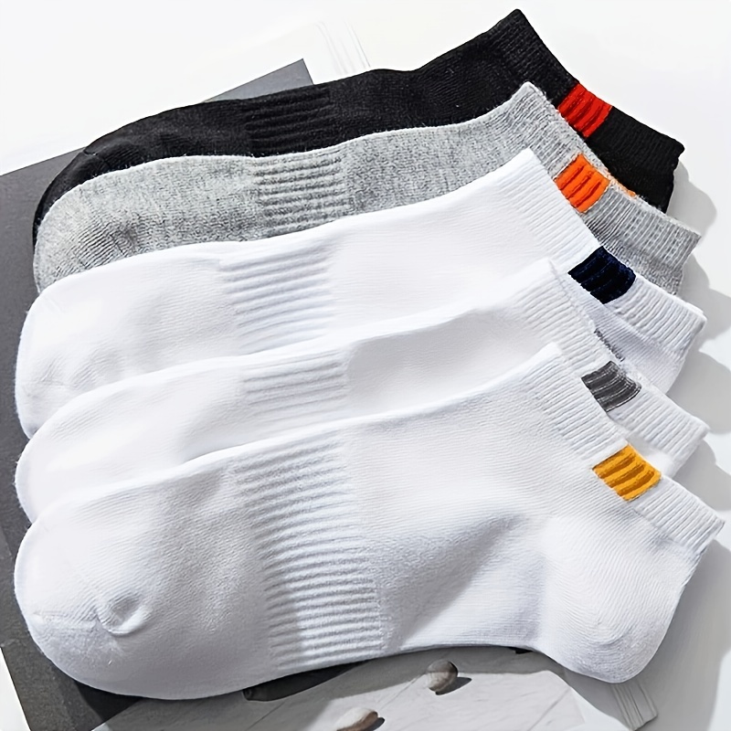 

5pairs Sweat-absorbing Anti-odor Comfortable Low Cut Ankle Socks, Men's Socks