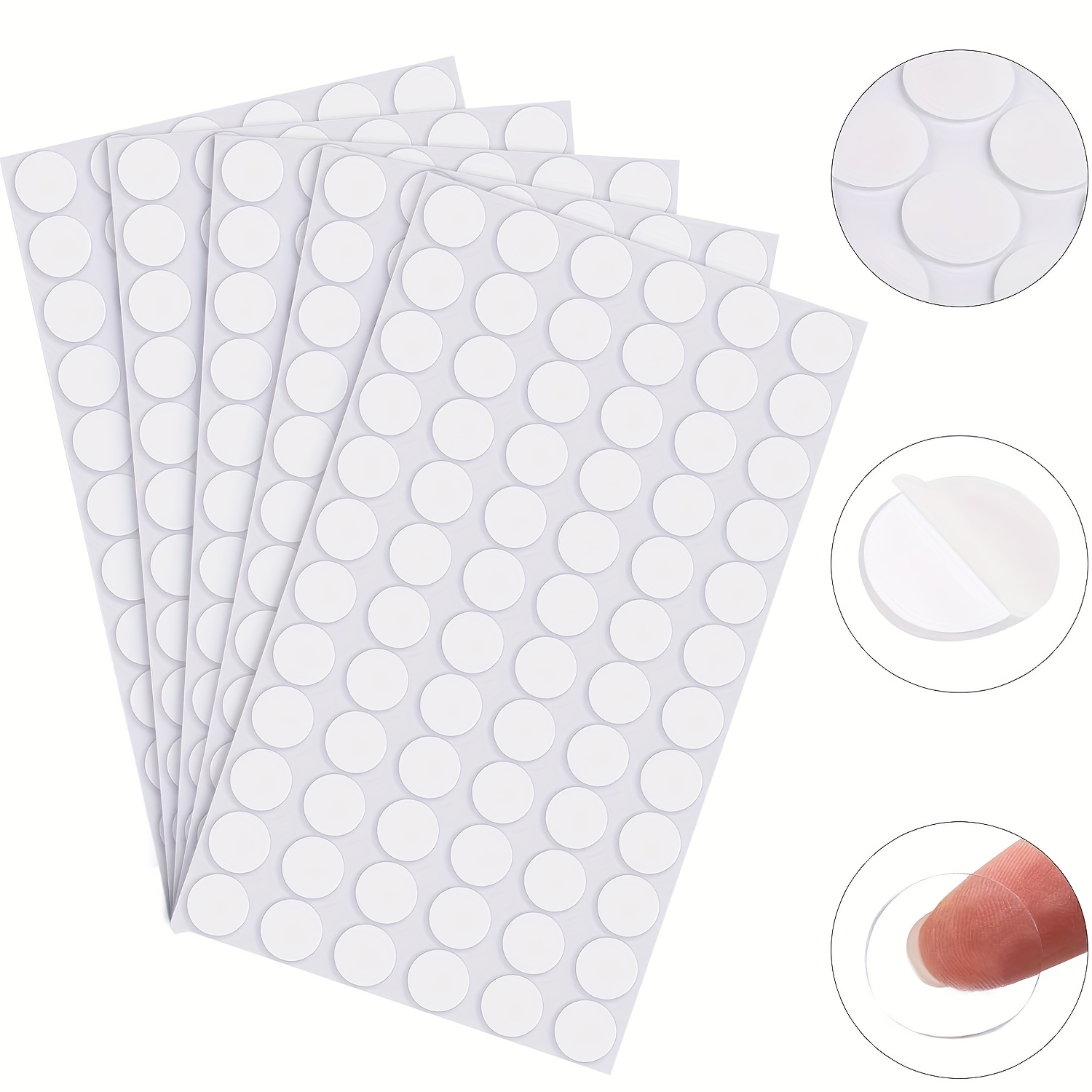 Round Double Sided Adhesive Stickers, Clear Round Double Sided Sticker