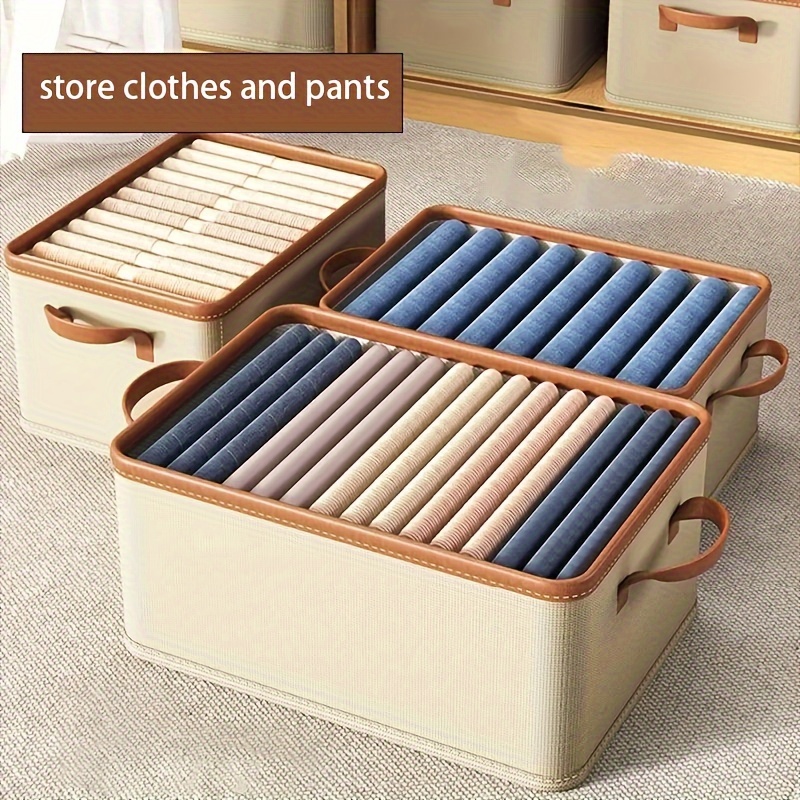 4 Pack Stackable Plastic Storage Basket Foldable Closet - Temu New