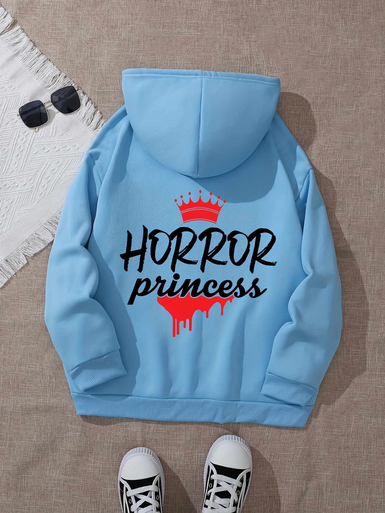 Horror Princess Print Hoodie Drawstring Casual Hooded - Temu