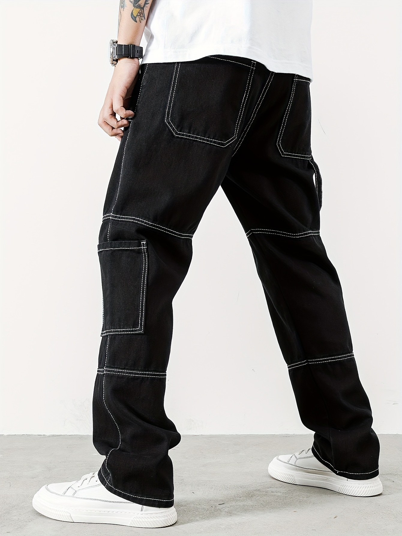 Trendy Baggy Pants Super Soft Straight Large Pocket Pants Loose