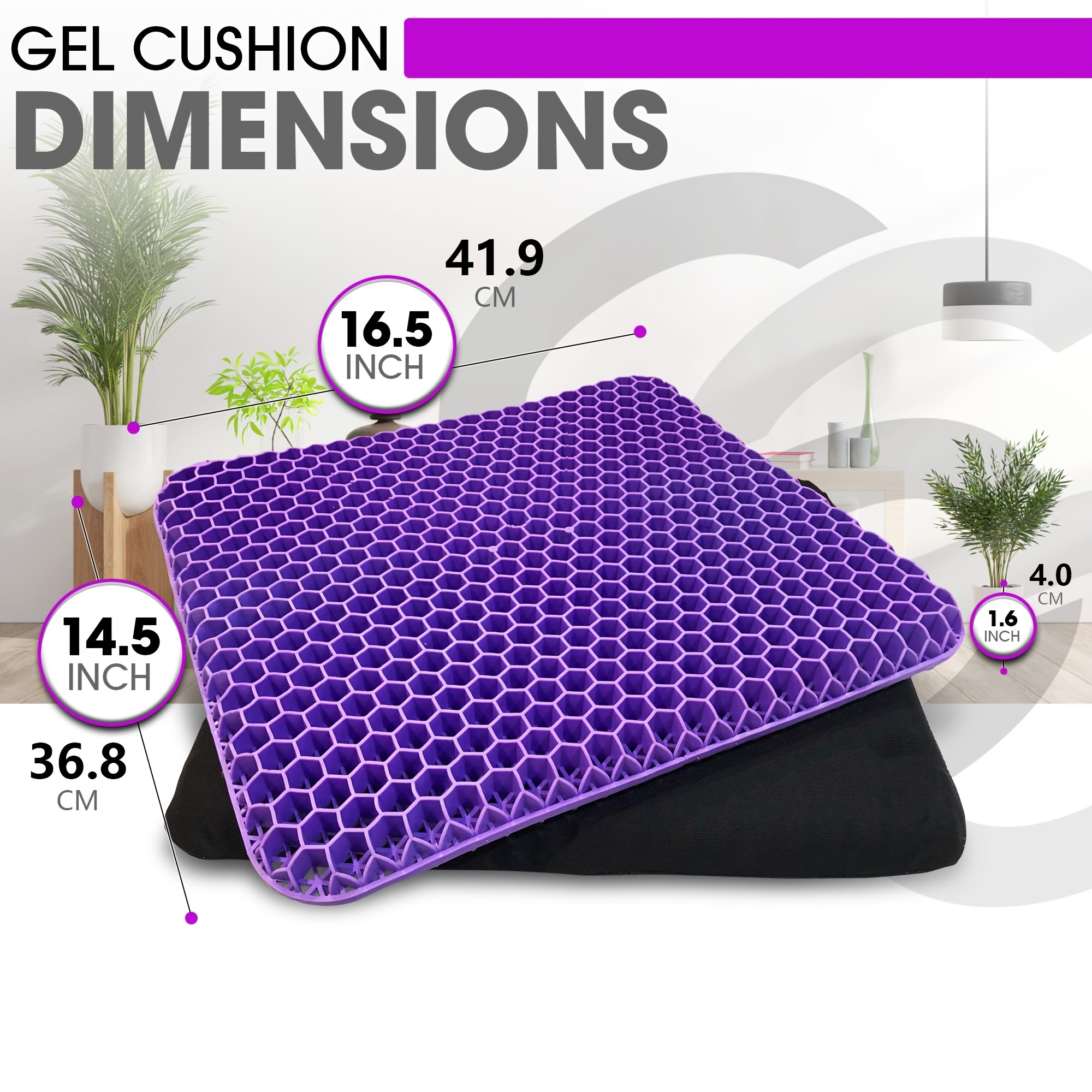Memory Foam Seat Cushion Cooling Gel Cushion For Longer And - Temu