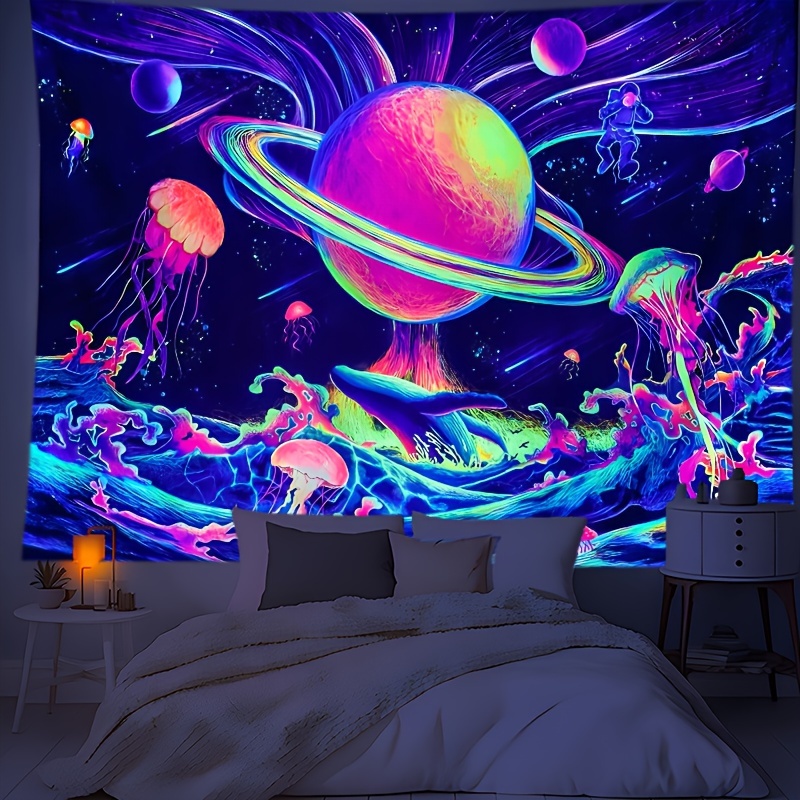 UV Geometric Ceiling Canopy, Stretch Decor,uv Decor, Black Light Tapestry, Glow  in the Dark Decorations, Event Planner, Trippy Wall Hanging. -  Denmark