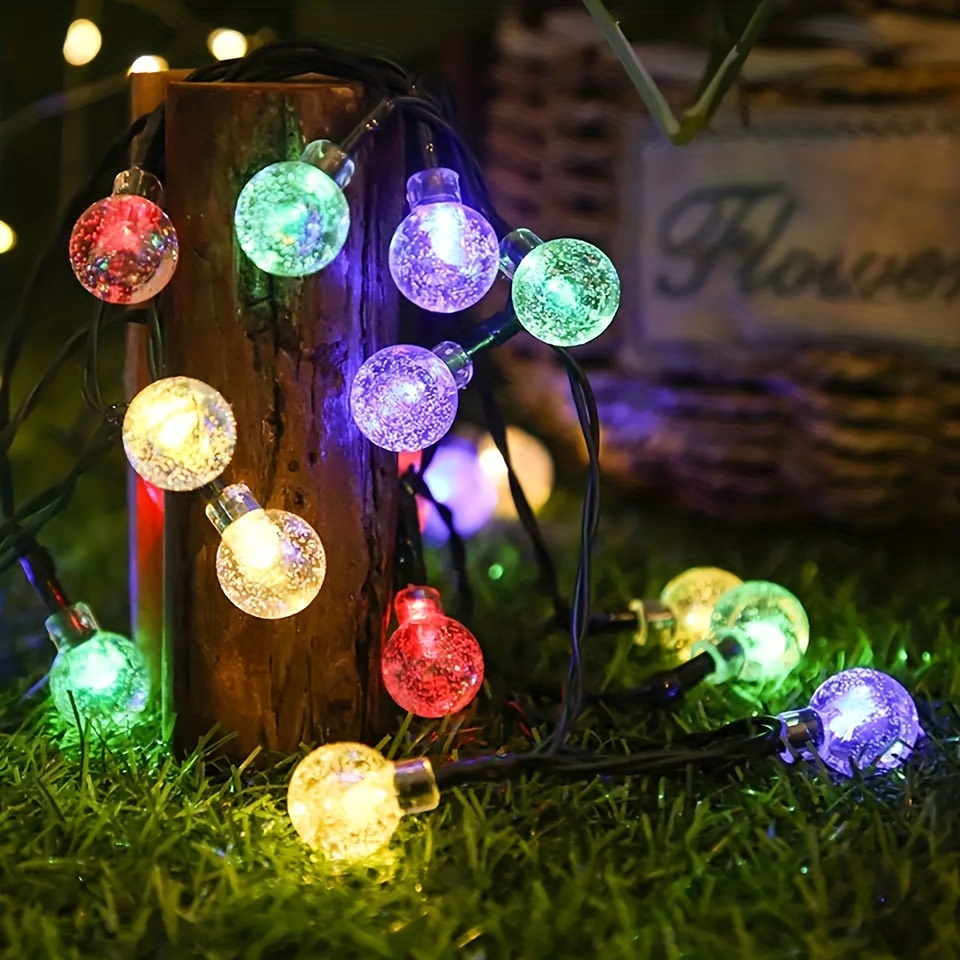 ソーラーledクリスタルボールストリングライトは、世界中で人気のあるフェアリーライトであり、屋外 の庭園、クリスマス、ハロウィンの日の装飾に使用されます。庭園ledライトはカラフルに飾られています。 送料無料、返品無料 Temu Japan