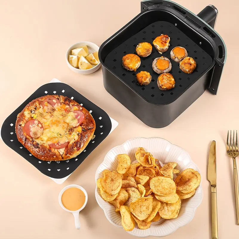 Reusable Air Fryer Silicone Liners, Silicone Air Fryer Liners Mat