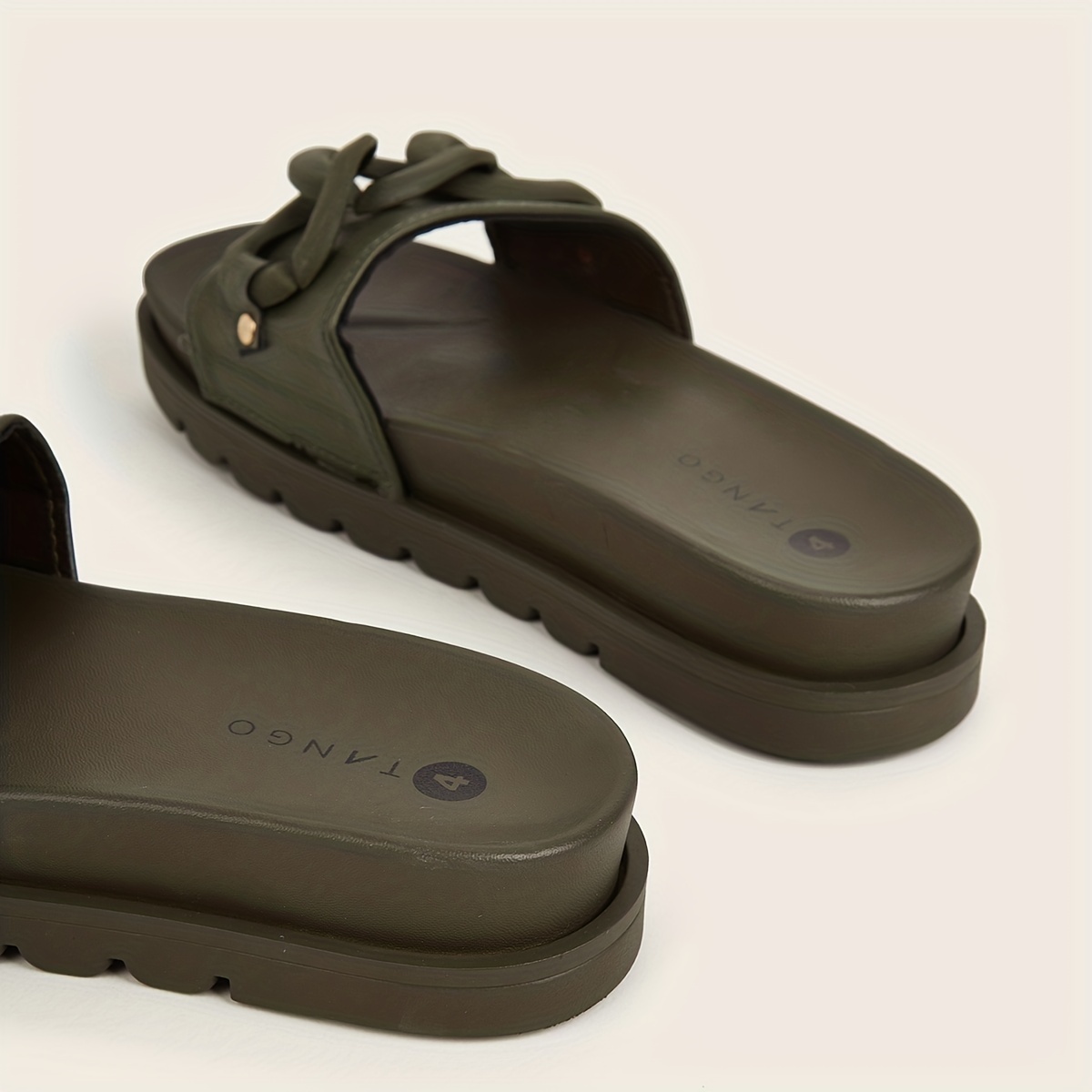 Women's Chain Decor Slide Sandals Soft Sole Summer Shoes