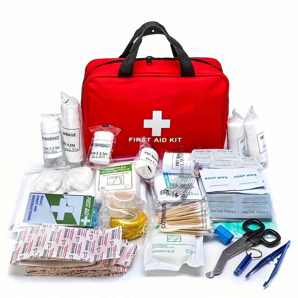  Xbopetda Botiquín de primeros auxilios para medicamentos de  primeros auxilios, lata de almacenamiento de medicina de metal de 2  niveles, caja de primeros auxilios con bandeja extraíble para el hogar de