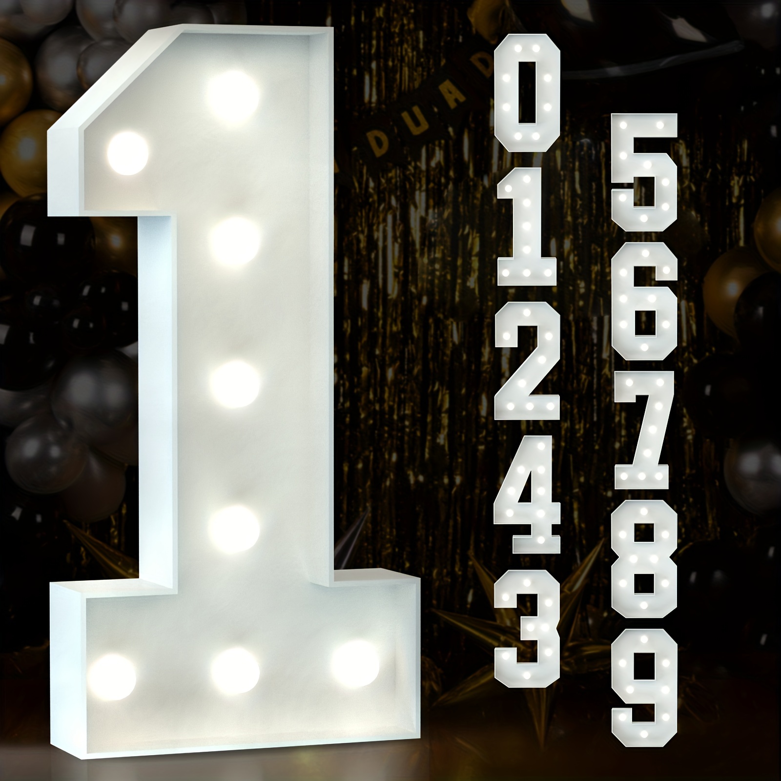  Marquee Light up Number 1 4ft White Marquee Numbers