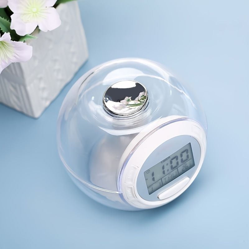 1pc Acrylic Transparent Shell Ball Colorful Cartoon Alarm Clock Household  Temperature Backlight Student Sleepiness Bedside Clock - Home & Kitchen -  Temu