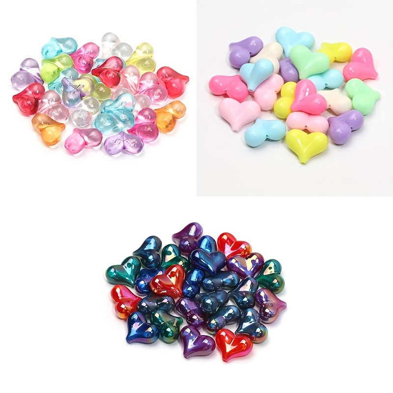 Fabrication de bijoux - 100 perles en plastique basiques pour enfants -  pony beads - transparentes multicolores