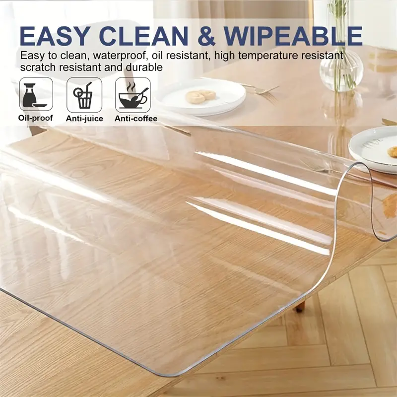 1pc PVC Nappe Transparente, Tapis De Table, Film Protecteur 1mm