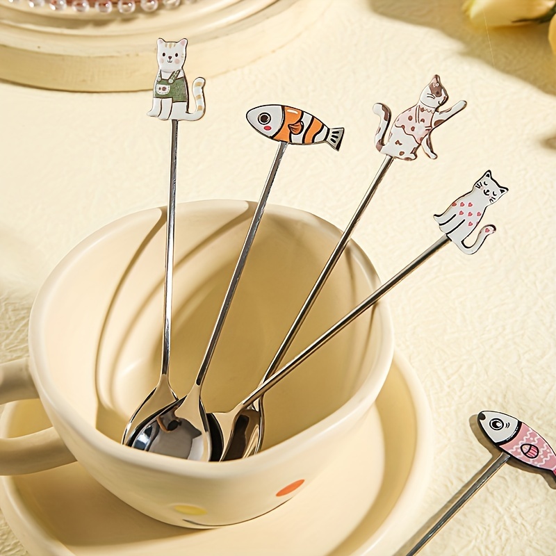3pcs Cute Cat Paw Ceramic Cutlery Set Stainless Steel Tableware