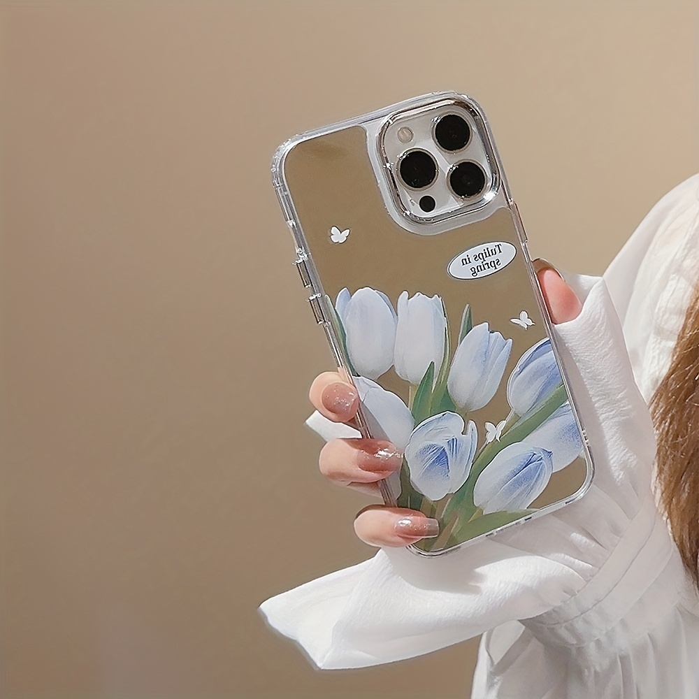 Mirror Phone Case With Tulip Flower For Iphone11pro