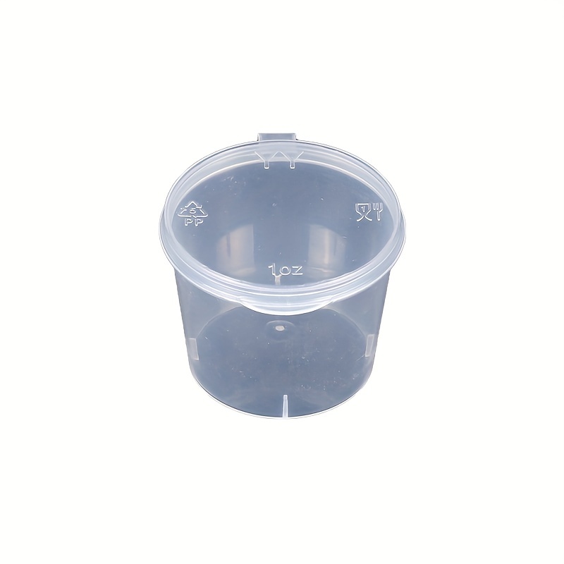 Lot Clear Plastic Sauce Cups With Hinged Lids Perfect For - Temu